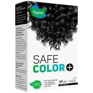 Vegetal Safe Hair Color Soft Black 50g for Men & Women Certified Organic